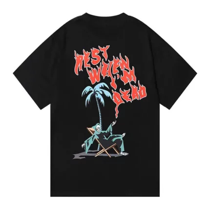 Black And White Trapstar Rest When I’m Dead Tee Shirt