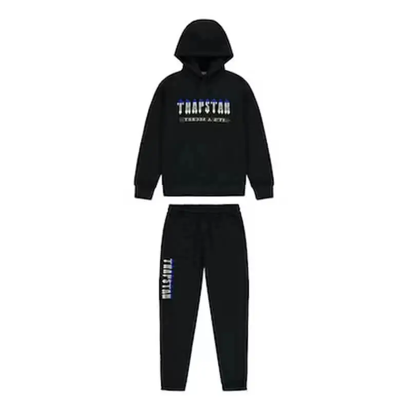 Black Trapstar Decoded Chenille 2.0 Hooded Tracksuit