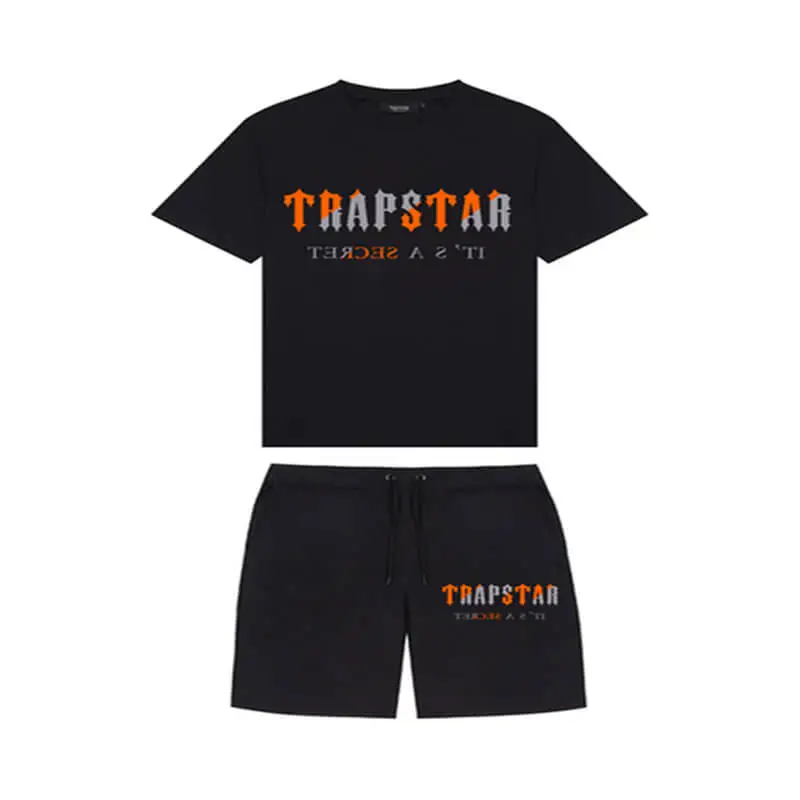 Trapstar Chenille Decoded Black Short Set